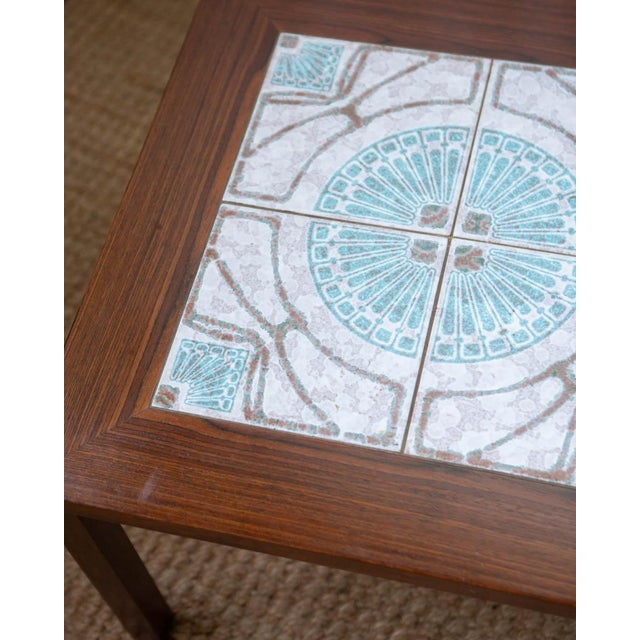 1970s Danish Modern Rosewood and Tile Side Tables - A Pair For Sale - Image 9 of 11
