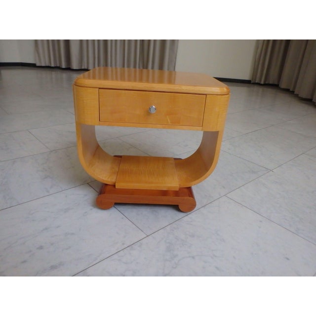 Side Table with One Drawer and U-Shaped Base, 1940s For Sale - Image 13 of 18