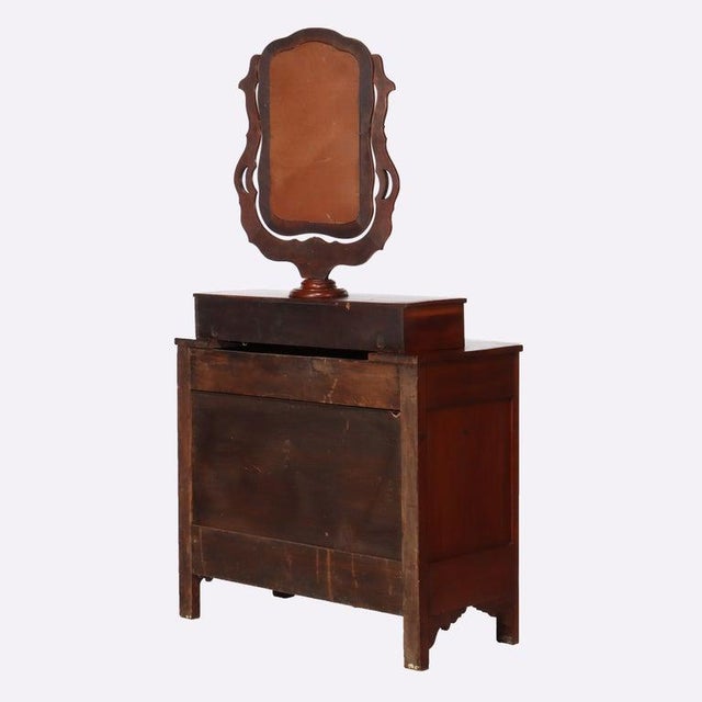 Late 19th Century Antique Shaker School Cherry 5-Drawer Chest With Mirror C1890 For Sale - Image 5 of 10