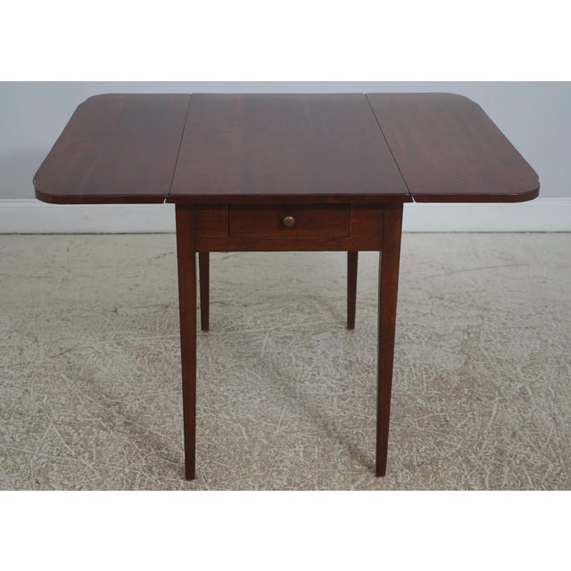 Wright Table Co 2 Drawer Country Drop Leaf Pembroke Table For Sale - Image 12 of 18