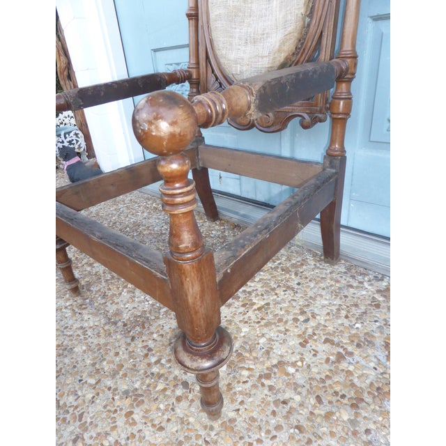 Mid 18th Century Gothic or Westlake High Back Throne Armchair (Frame Only Without Upholstery) For Sale - Image 4 of 8