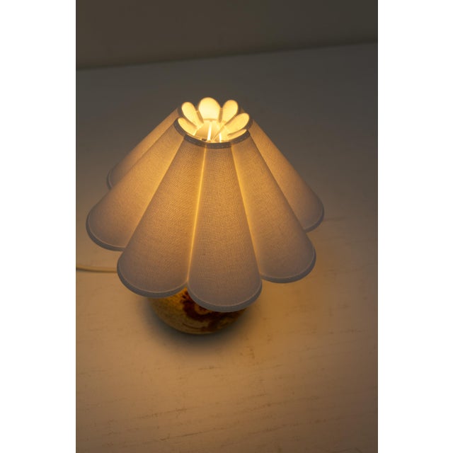 Ceramic Small Danish Modern Brown Ceramic Table Lamp by Søholm, 1970s For Sale - Image 7 of 14