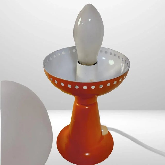 Metal Vintage Space Age Table Lamp in Orange Metal and Glass by Hans-Agne Jakobsson, 1960s For Sale - Image 7 of 11