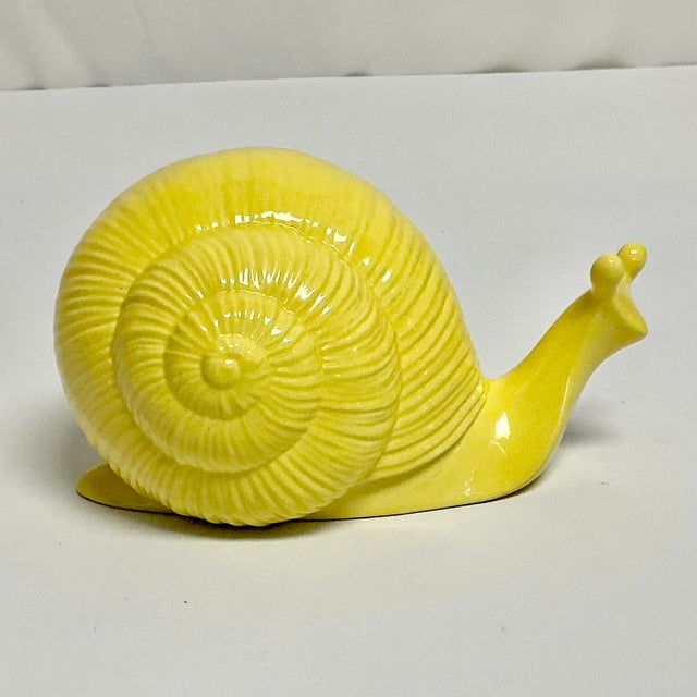 Mid-Century Folk Art Boho Chic Hollywood Regency Ceramic Snail Figural, Large For Sale - Image 6 of 12