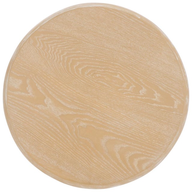 Monka Round End Table in Bleached White For Sale In Philadelphia - Image 6 of 7