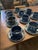 Vintage Collection of Bennington Blue Agate Cups and Saucers For Sale - Image 14 of 14