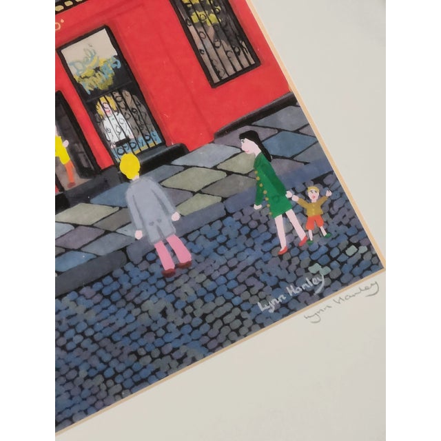 Victoria Street Framed Gouache Giclee Print Painting Signed by Artist Lynn Hanley Wall Art For Sale - Image 4 of 17