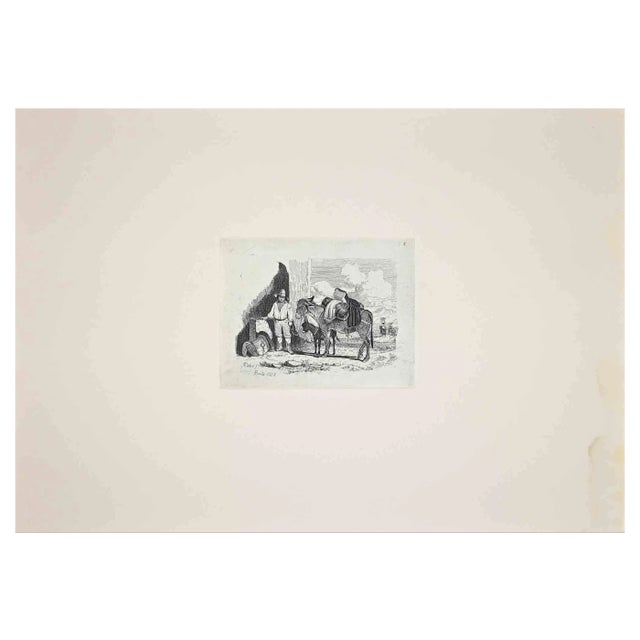 After Charles Coleman, Roman Countryside, Original Etching, 1992 For Sale