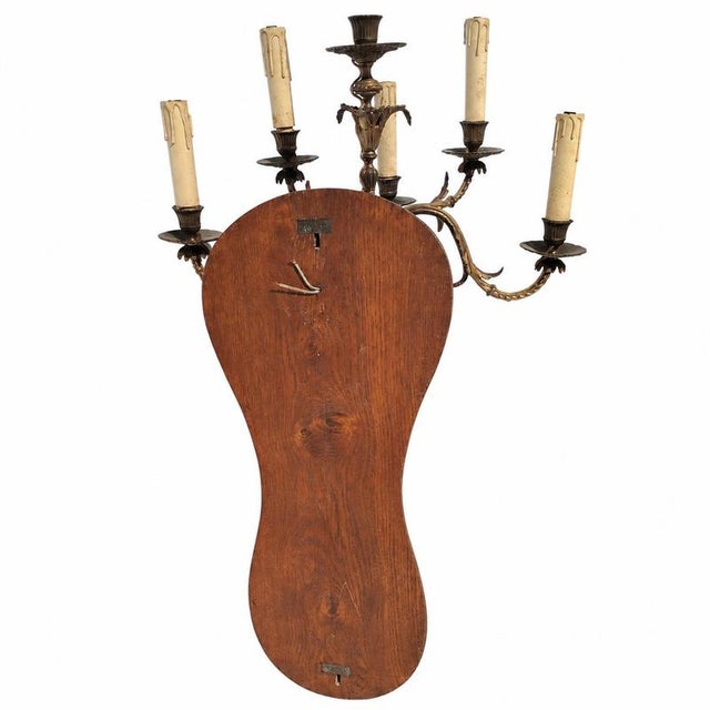 19th Century 19th Century Wooden and Gilded Bronze Wall Sconces, Set of 2 For Sale - Image 5 of 9