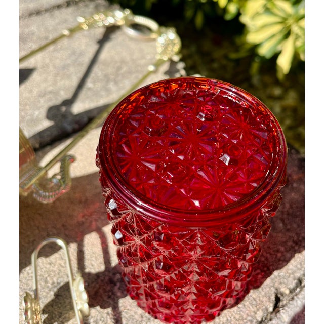 Antique Victorian Ruby Red Art Glass Pickle Castor For Sale - Image 11 of 11