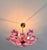 Pink 1980s Italian Style Pink Floral Crystal Flush Mount Chandelier, 3-Light For Sale - Image 8 of 17
