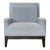 West Elm Gray Lounge Chair With Dark Wood Legs For Sale