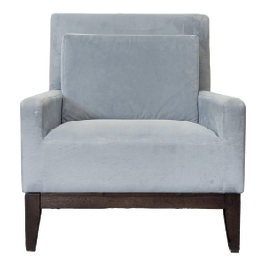 West Elm Gray Lounge Chair With Dark Wood Legs