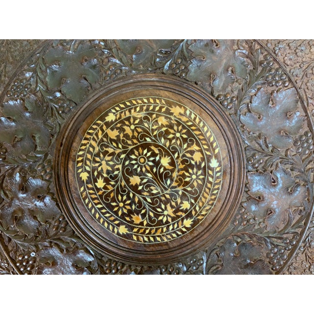 1960s Moorish Carved and Inlaid Teak Six Side Coffee Table For Sale - Image 9 of 12