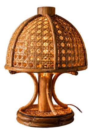 Vintage Sculptural Bamboo Table Lamp by Louis Sognot, France, 1960s