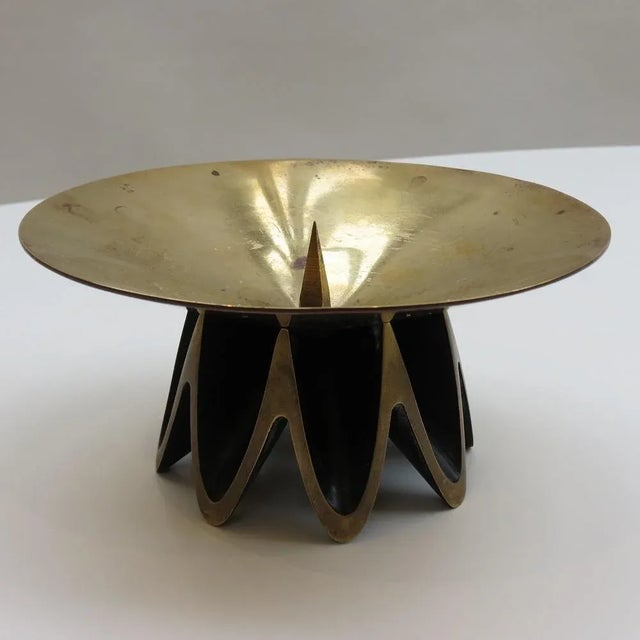 Brass and Cast Candleholder by Walter Bose for Herta Baller, Vienna, Austria, 1960s For Sale - Image 10 of 10