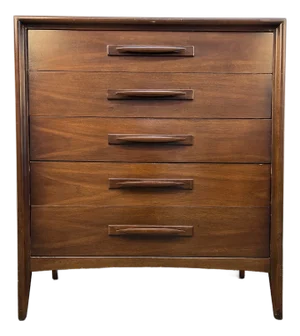 Broyhill "Emphasis" Mid-Century Walnut Highboy Dresser