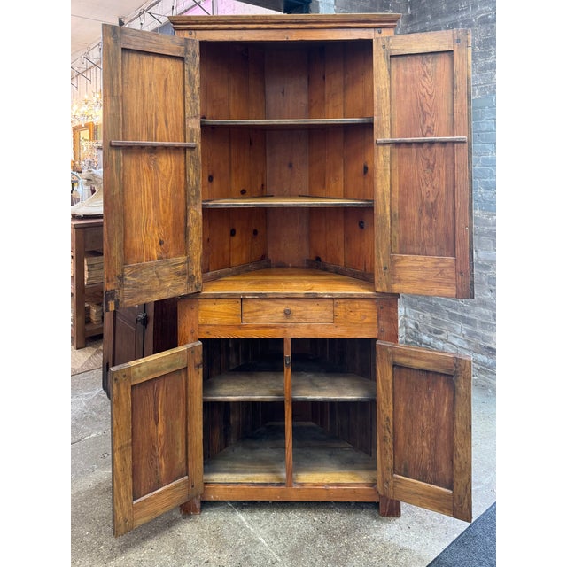 Antique Pine Corner Cabinet For Sale - Image 4 of 13