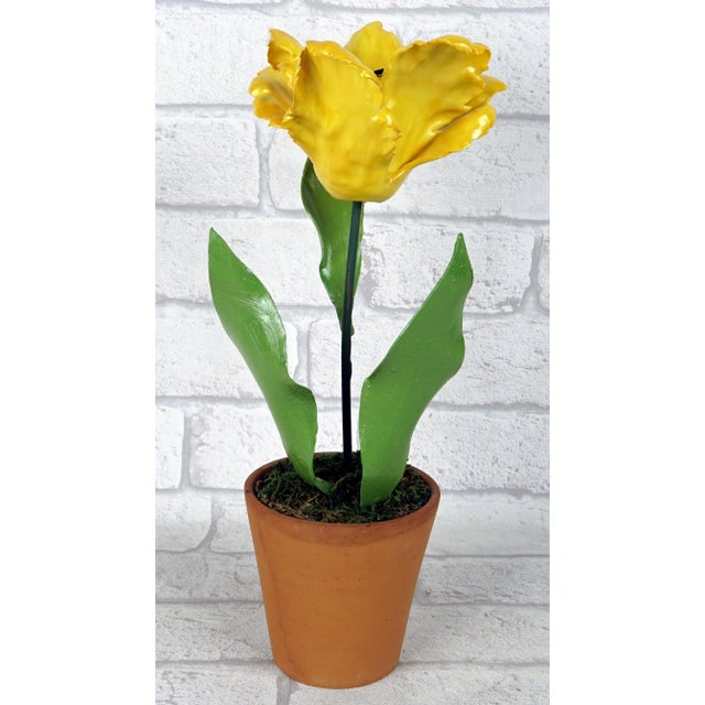 Contemporary Yellow Porcelain Parrot Tulip by Didier Gardillou For Sale - Image 3 of 7