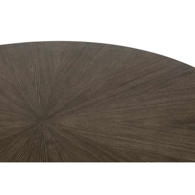 Transitional Coulter Round Brown Ash Dining Table For Sale - Image 3 of 4