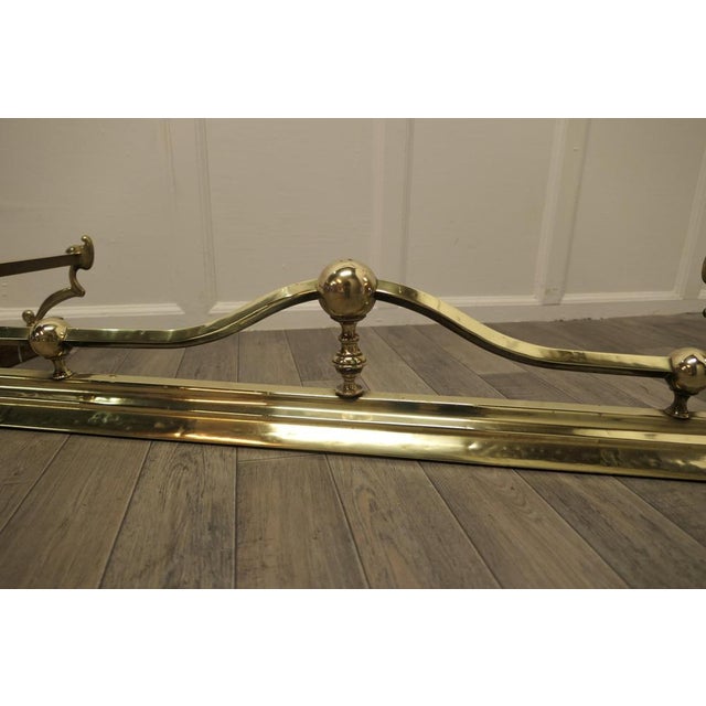 Metal Large Art Nouveau Victorian Brass Fender, 1880s For Sale - Image 7 of 8