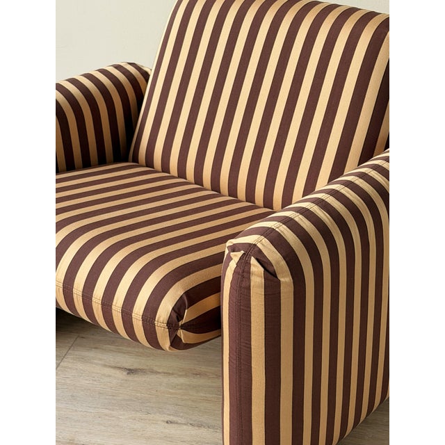 Ray Wilkes “Chiclet” Lounge Chair for Herman Miller in Striped Cotton Jacquard For Sale - Image 10 of 12