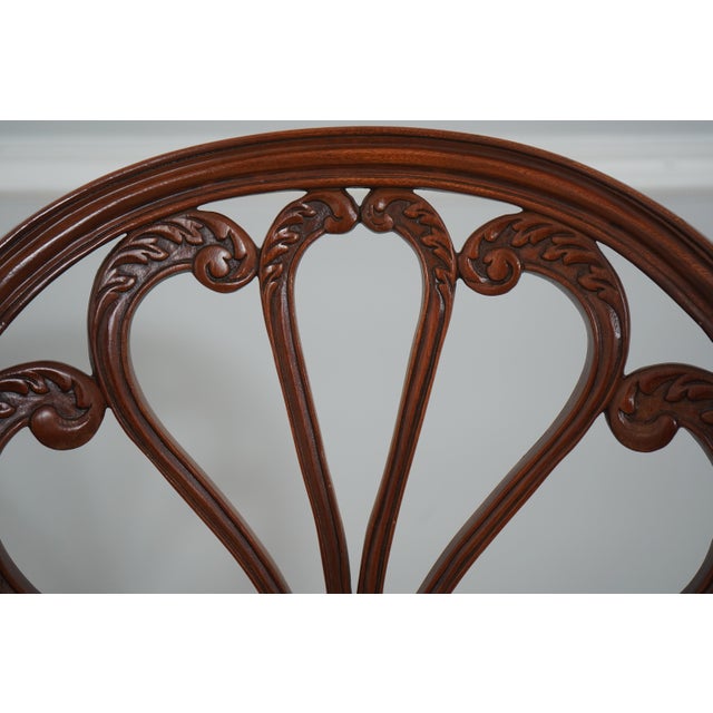 1980s Set of 6 Hickory Chair Mahogany Open Armchairs For Sale - Image 5 of 17