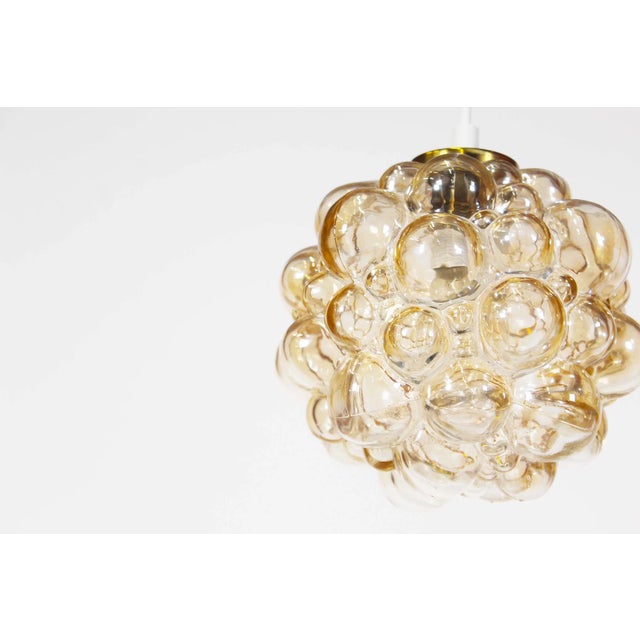 Amber Bubble Glass Pendant Light by Helena Tynell for Glashutte Limburg, 1970s For Sale - Image 3 of 7