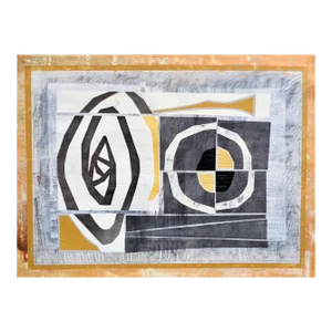 Contemporary Abstract Mixed Media on Paper Painting "Newgrange Group Il" by Michael Barringer