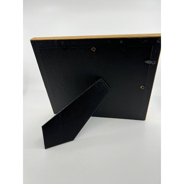 1970s Vintage Italian Gold Wood Picture Frame With Easel Back Under Glass For Sale - Image 5 of 12