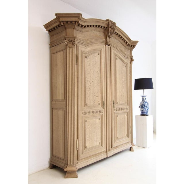 Baroque Antique Provincial Oak Wardrobe, 1800s For Sale - Image 3 of 18