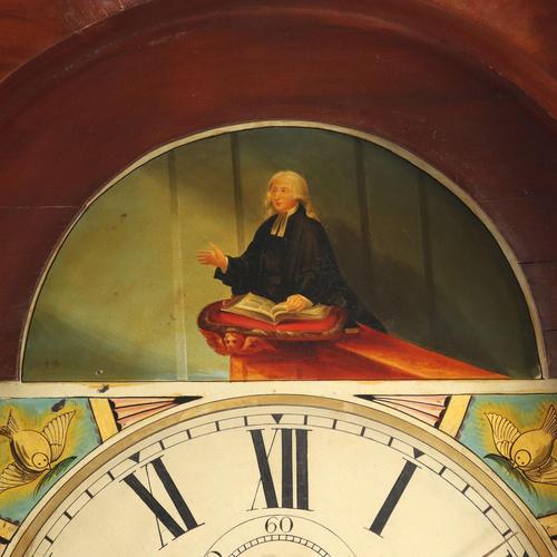 Mahogany Longcase Clock attributed to Jas Wharrie Otley For Sale - Image 5 of 13