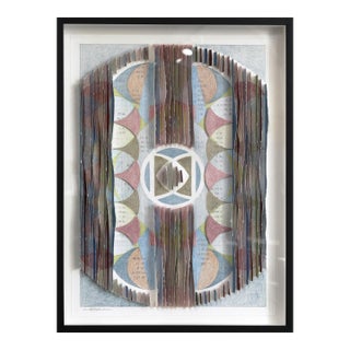 Dream Seeker - Original Layered Torn Paper Mixed Media Artwork With Colored Pencil by Krista Reuter For Sale