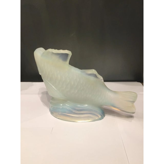 Opalescent Glass Carp Sculpture from Sabino, 1930s For Sale - Image 3 of 6