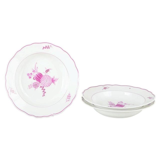 German Deep Porcelain Plates from Meissen, Set of 3 For Sale - Image 5 of 5