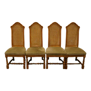 Set of 4 Drexel Heritage Chartwell Collection Cane Back Dining Side Chairs 164-831