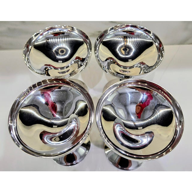 Metal Vintage Plator Spain Silver-Plated Champagne Coupes With Grape Vine Twist Stems - Set of 4 For Sale - Image 7 of 10