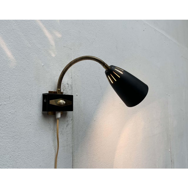 1950s Mid-Century Modern Gooseneck Wall Lamp from Aris, Finland, 1950s For Sale - Image 5 of 18