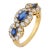 Vintage Sapphire Diamond 18k Yellow Gold Ring, Size 7 For Sale