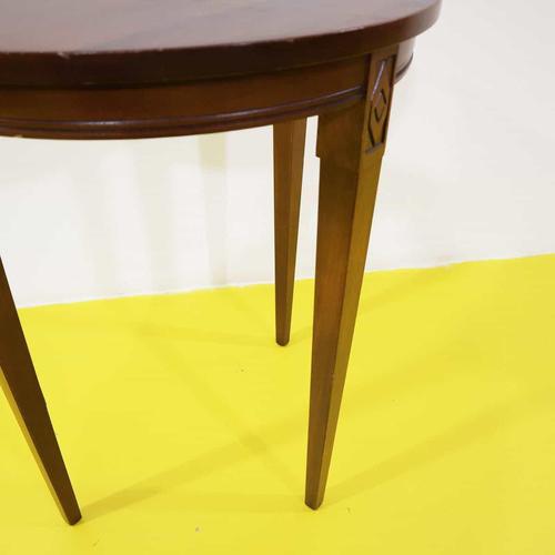 2000 - 2009 Wall-Mounted Semi-Circular Carved Wooden Table For Sale - Image 5 of 7