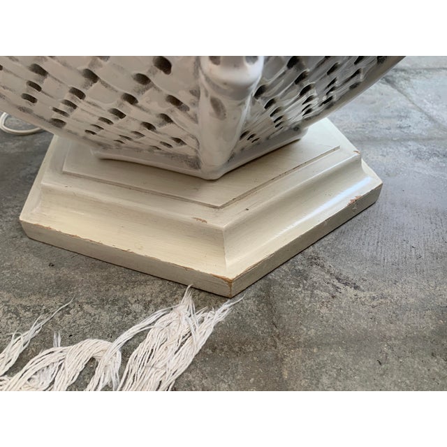 Hollywood Regency Faux Bamboo Ceramic Floor Lamp by Nardini For Sale - Image 11 of 12