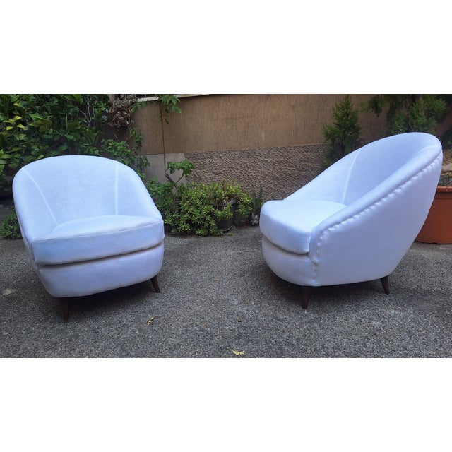 Textile Vintage Bedroom Armchairs by Gio Ponti for Cassina, 1940s, Set of 2 For Sale - Image 7 of 7