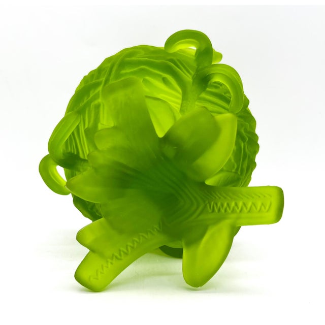 Mid-Century Westmoreland Lime Green Satin Glass Bird on Nest Candy Dish – Frosted Songbird Covered Bowl - - Cottagecore, Grandmillennial For Sale - Image 9 of 15