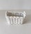 1980s 1980s White Ceramic Woven Lattice Rectangular Handled Cachepot or Basket For Sale - Image 5 of 11