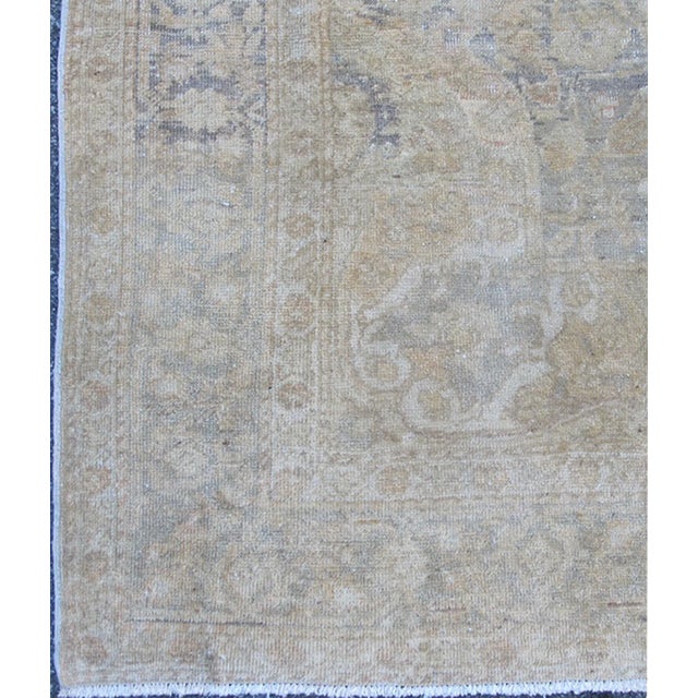Gray Faded Vintage Fine Turkish Sivas Rug With Floral Motifs and Medallion With a Light Tan Field. Keivan Woven Arts / rug...