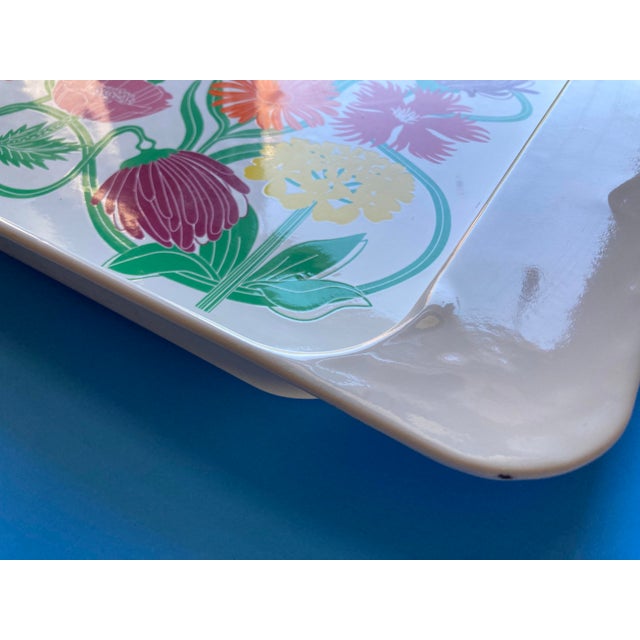 Pop Art Vintage Ikea Enameled Spring Floral Serving Tray For Sale - Image 3 of 7