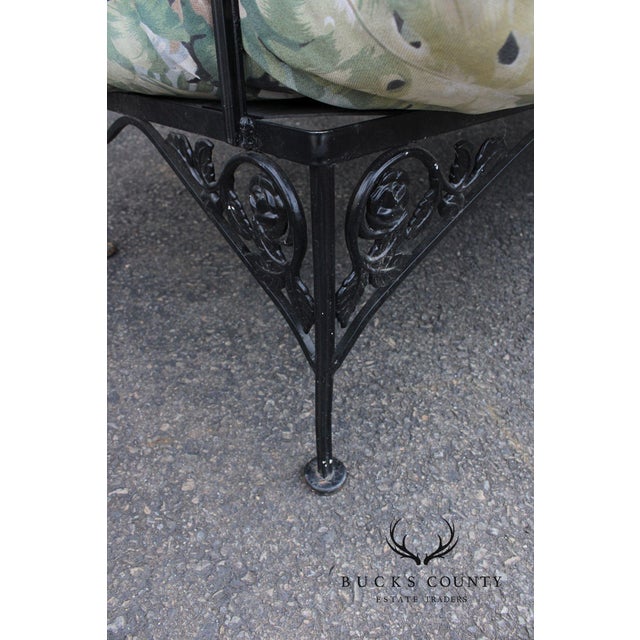 Metal Meadowcraft Vintage Wrought Iron Outdoor Garden Sofa For Sale - Image 7 of 12