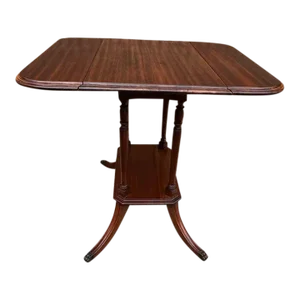Early 20th Century Antique Regency Style Mahogany Drop Leaf Side Table