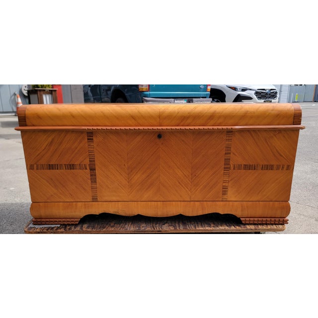 Lane Furniture Art Deco Style Cedar Blanket Chest Trunk For Sale - Image 17 of 17