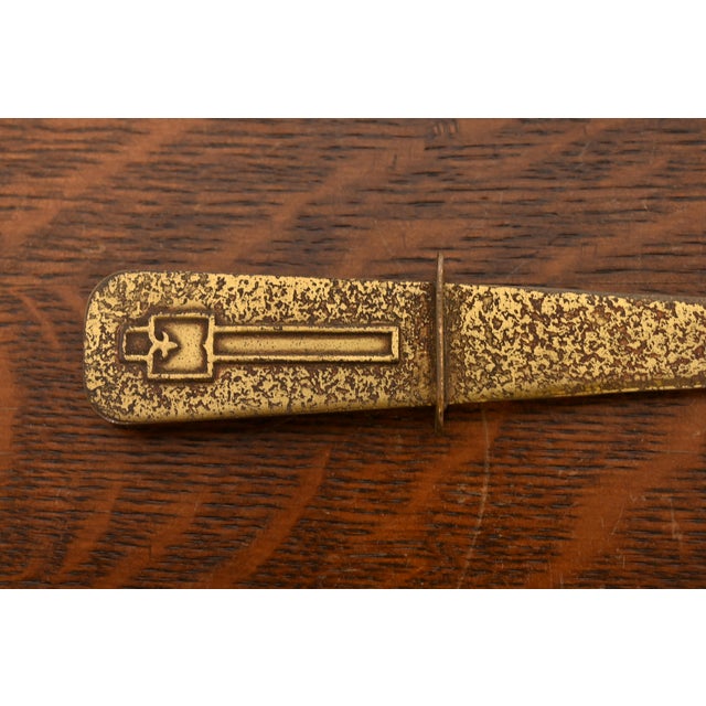 Metal Silver Crest Arts & Crafts Bronze Letter Opener For Sale - Image 7 of 11